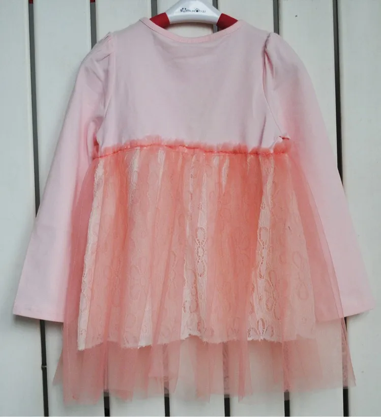 2013 Girls Korean Style Net Yarn Dress Including Apricot/Pink Children's Spring Fashion Patchwork Ball Gown | Детская одежда и