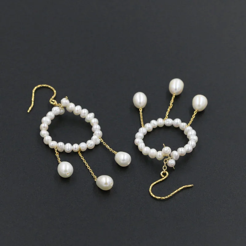Vintage Statement Freshwater Pearls Tassel Long Dangle Earrings Jewelry Gorgeous Wedding Chandelier for Women Gifts | Украшения и