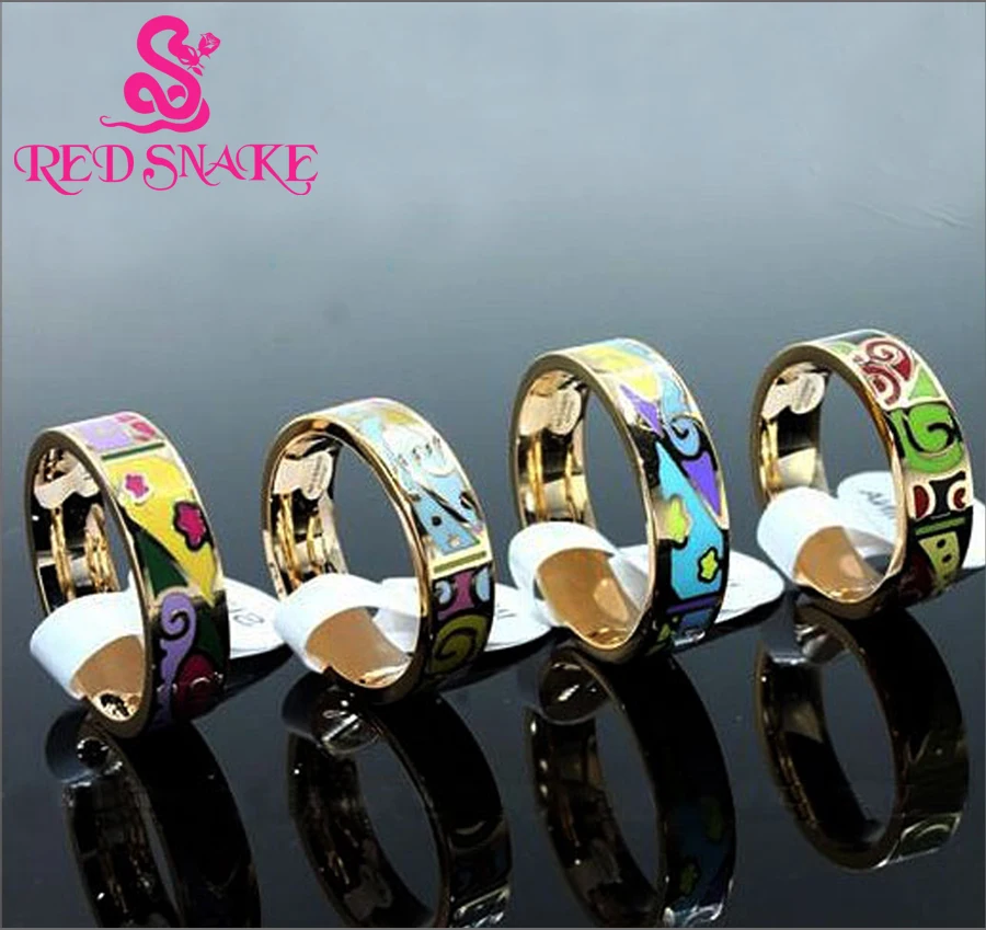 Новое тонкое кольцо в виде Красной змеи шириной 0 6 см украшение из розово-золотой