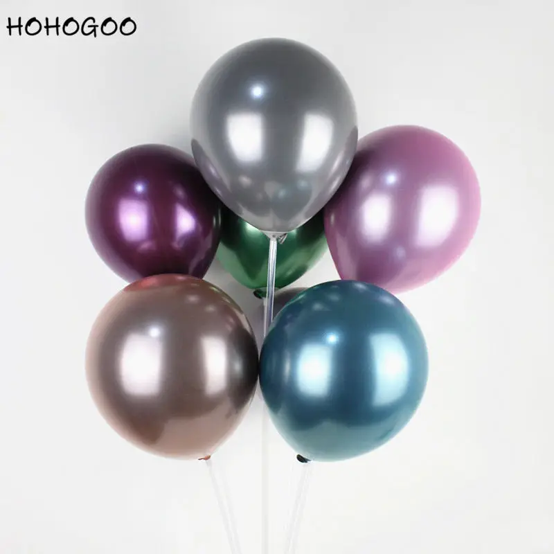 HOHOGOO 10 шт. 12 дюймов металлический жемчуг латексные шарики свадебные Baby Shower День