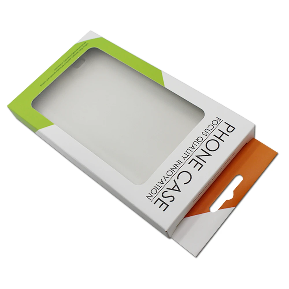 Пакет крафт бумаги коробка с Прозрачное пластиковое окно чехол для мобильного