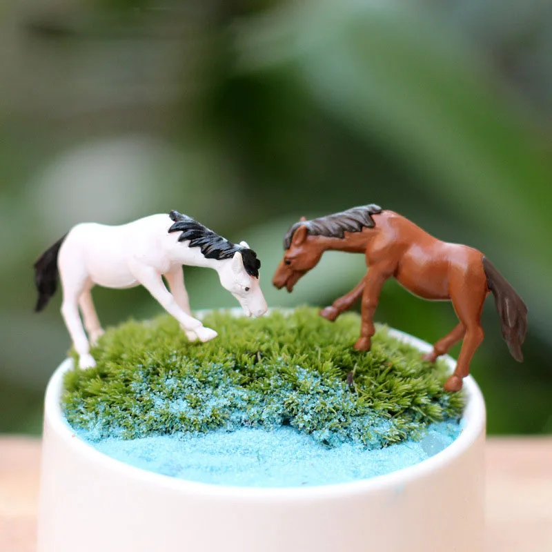 Миниатюрное искусственное животное мини лошадь маленький мир ландшафтное