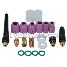 Расходные материалы для TIG, аксессуары для газовых объективов, Коллет #10, чашка Pyrex из алюминия, набор для DB SR WP 17 18 26, сварочный фонарь TIG, 21 шт.