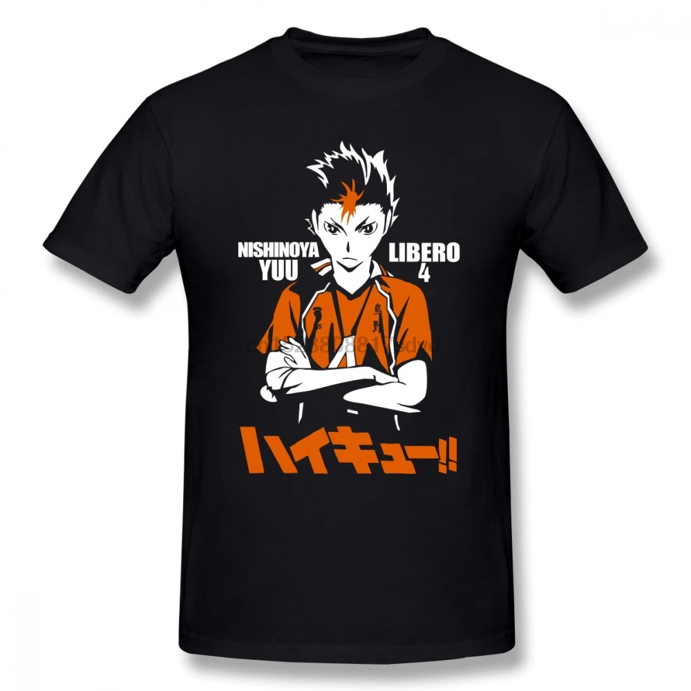 Юу нишиноя Haikyuu футболка с короткими рукавами для мужчин Популярные винтажные большие хлопковые рубашки для мальчиков