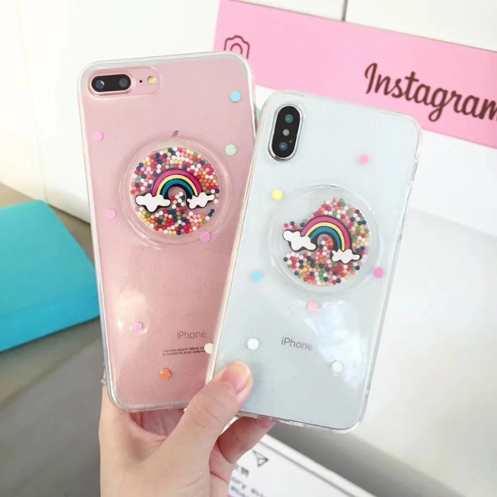 Туманно красоты для iphone 6 S Винтаж Прекрасный Радуга рисунком телефон Silicagel Чехлы 8