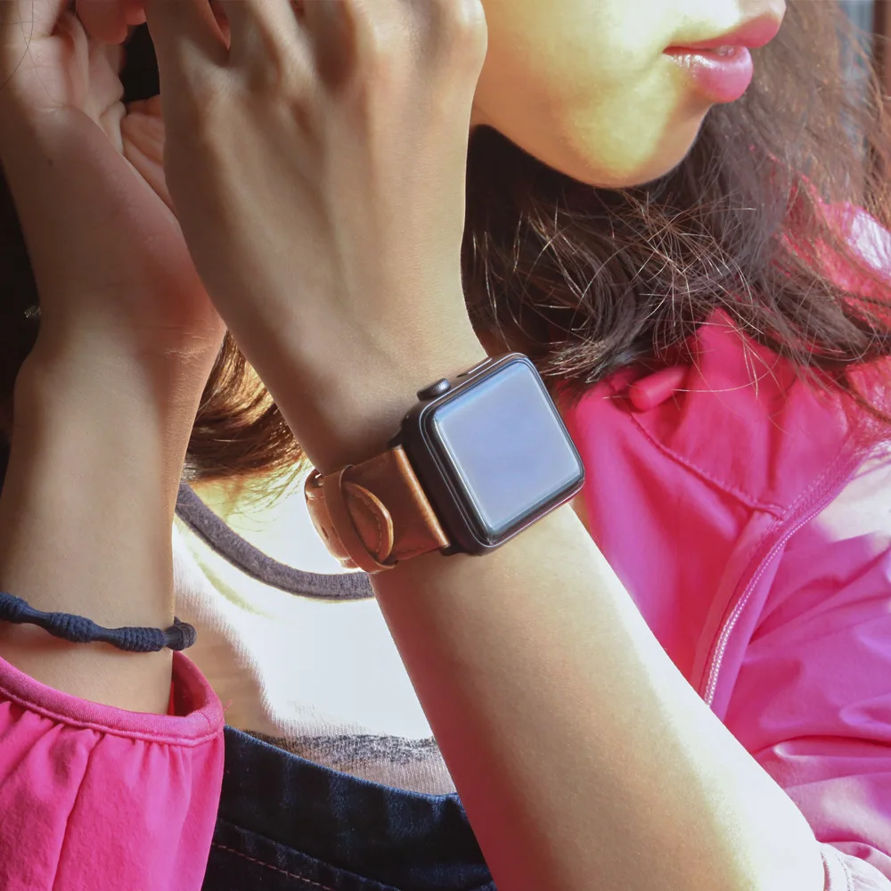 Ремешок кожаный для Apple Watch SE Band 44 мм 40 42 38 Series 6 5 4 3 2 1|Ремешки часов| |