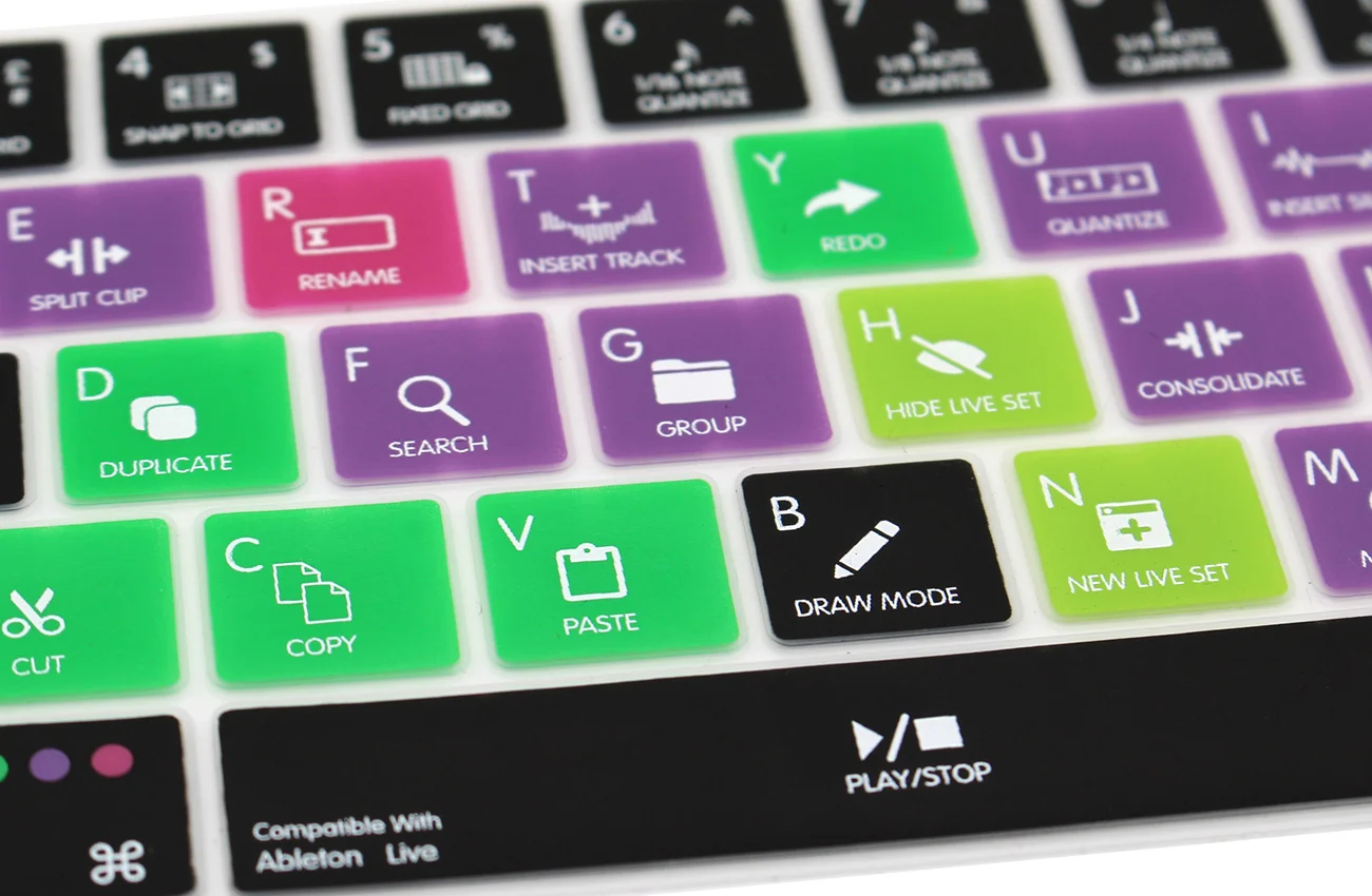 Силиконовый чехол для клавиатуры Ableton Live Hotkey US сенсорной панели Macbook 13 15 Mac A1706 A1707