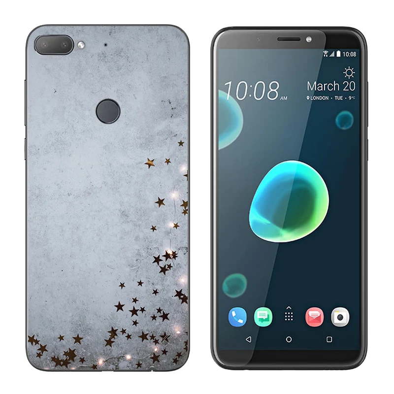 6.0inch for HTC Desire 12 Plus Clear Silicon 12+ Full Protective Shell Triangle Printing Luxury TPU Phone Case |
