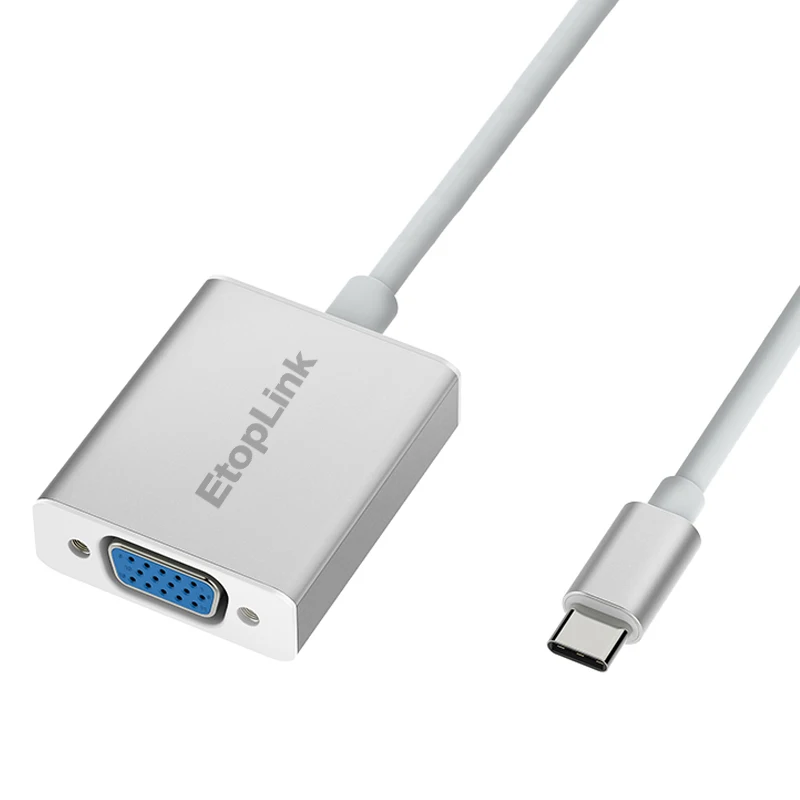EtopLink металлический корпус USB 3 1 Тип C VGA Женский адаптер кабель конвертер для