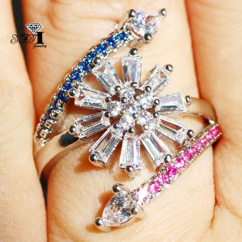 Ювелирные изделия YaYI огранка Принцесса 8.3CT мульти Циркон из серебра обручальные