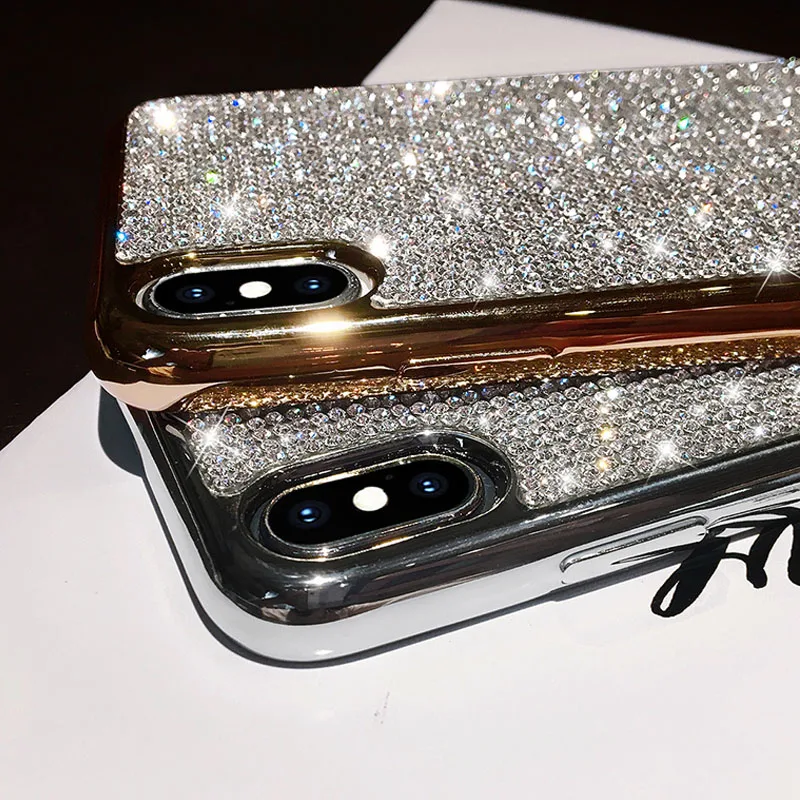 Стразы чехол сверкающий с блестками для samsung S8 S9 Plus S10 Lite S10E Note 8 9 Мягкий Силиконовый ТПУ Алмазный защитный чехол