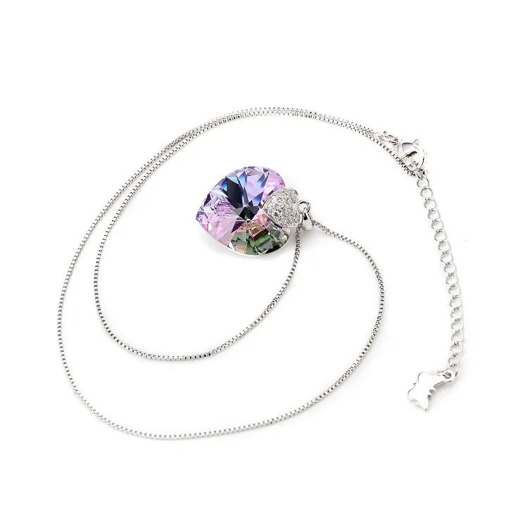 Warben Farben украшенная кристаллами от Swarovski сердце аметистовая Подвеска для колье модные ювелирные изделия колье ожерелье