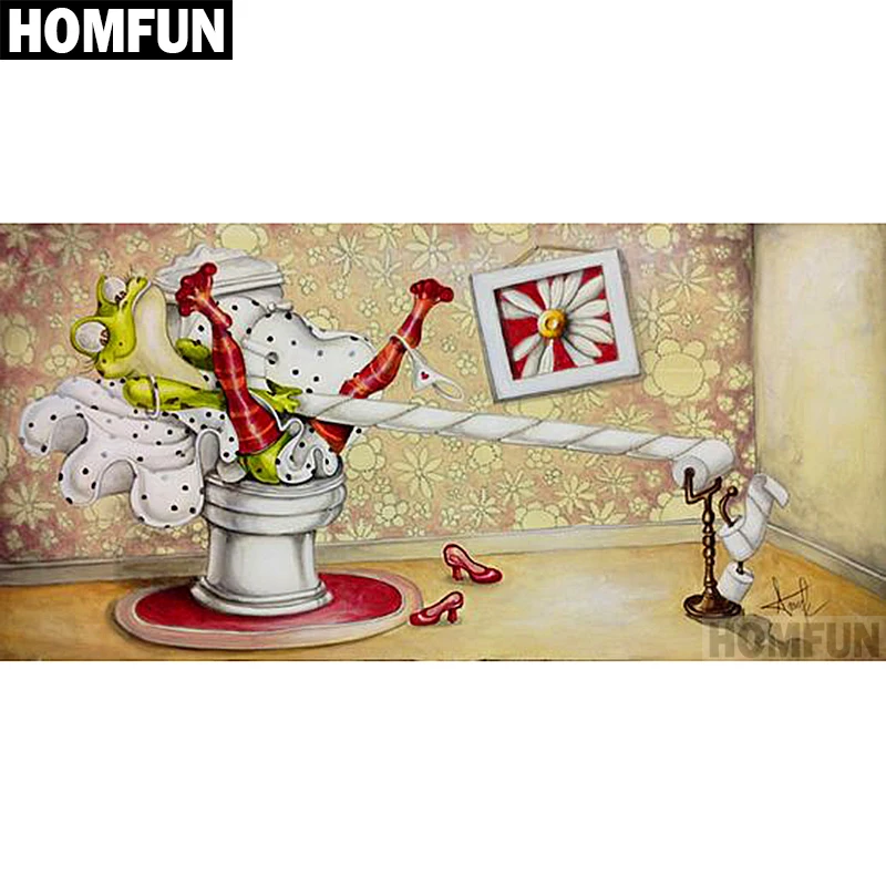Алмазная живопись HOMFUN вышивка крестиком лягушка квадратная круглая для