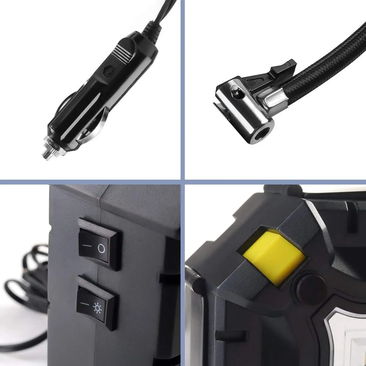 Цифровой Воздушный компрессор 12V компрессор 3 насадки адаптеры с светодиодный светильник 170*170*95 мм