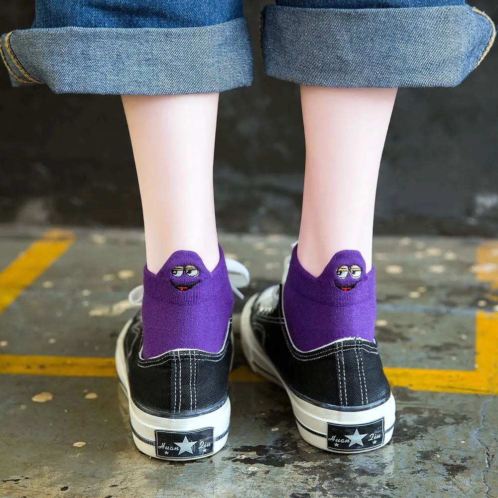 Носки женские хлопковые с вышивкой 8 пар/Лот | Женская одежда