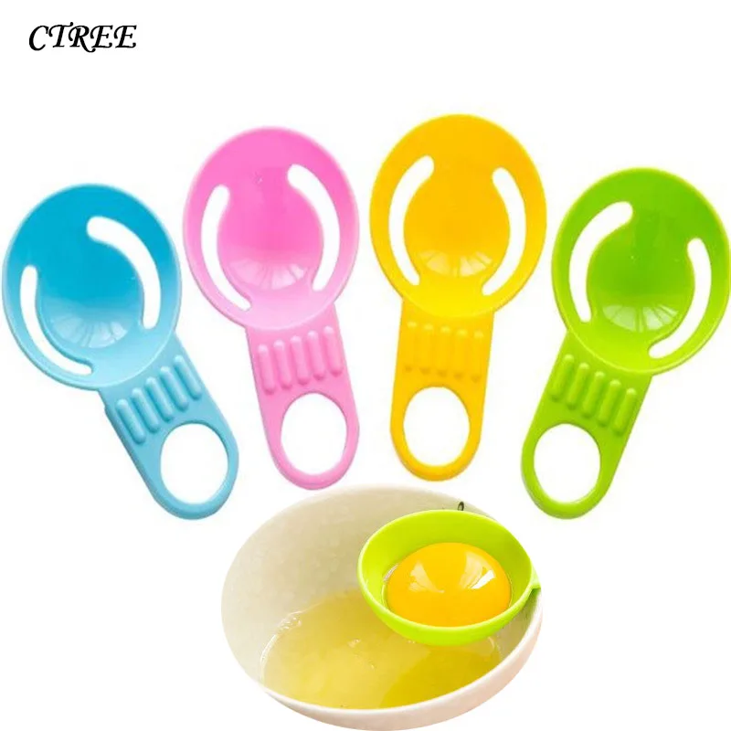 

CTREE 2Pcs Plastic Egg White Separator Creative Short Handle Egg White Protein Separator Safe Practical Kitchen Baking Tool C512