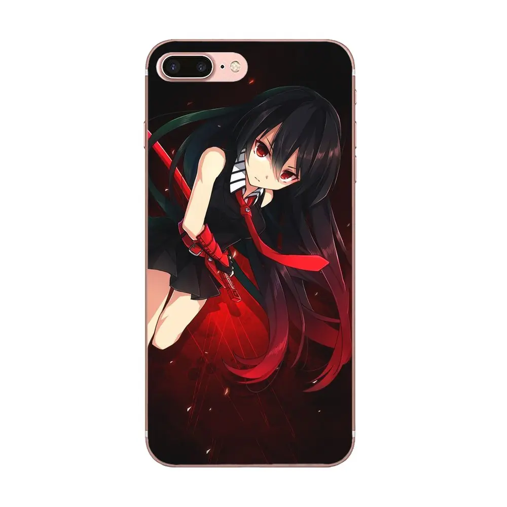 Мягкие сумки для сотовых телефонов Akame Ga Kill с аниме принтом Apple iPhone 4 4S 5 5C 5S SE 6 6S 7 8