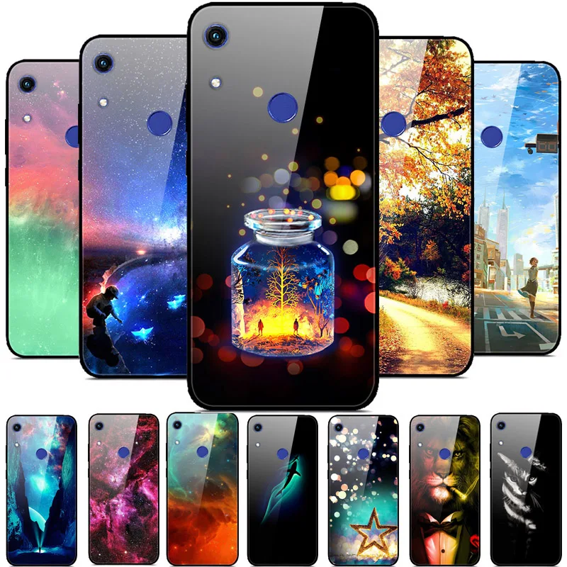 Чехол для Huawei Y6S чехол из закаленного стекла мягкий бампер с принтом Y6p 2020