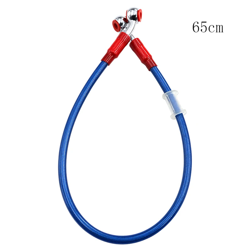 Blue 65cm Мотоцикл 50 см 60 см 65 см Байк Плетеный Стальной гидравлический усиленный тормозной провод клатч Масляный шланг Универсальный Fit Racing MX - Цвет: Blue 65cm