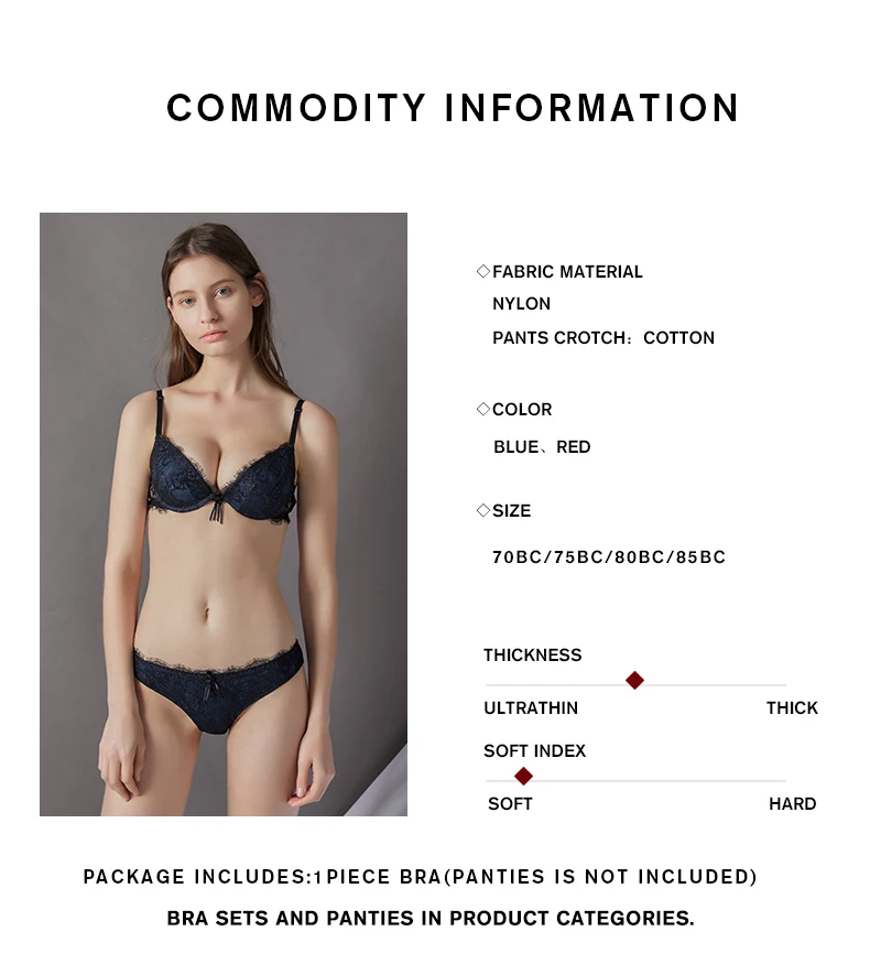 Lilymoda, новинка, романтичный кружевной сексуальный бюстгальтер для женщин, на косточках, пуш-ап, чашка 3/4, бюстгальтер, нижнее белье, женское нижнее белье, комфортное