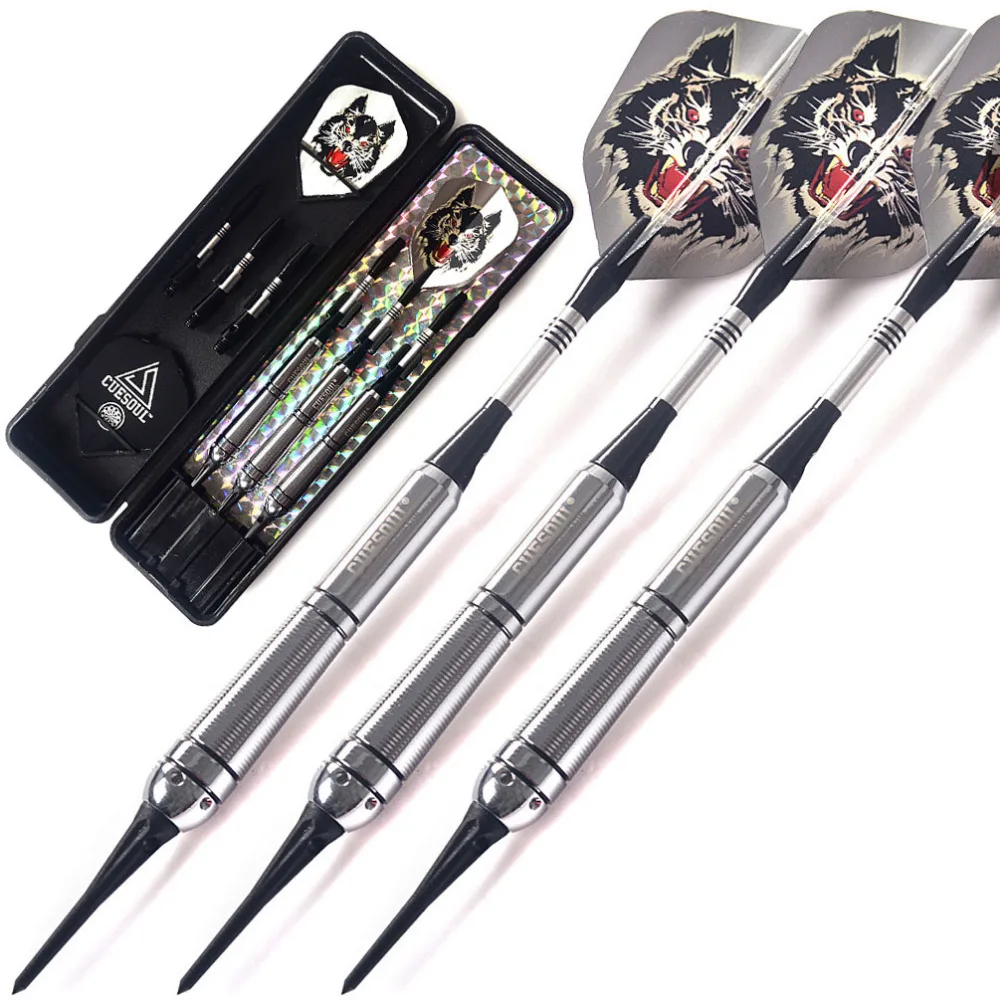 

Cuesoul Professional Electronic Soft Tip Darts 18g With Wolf Dardos Feather Leaves Fligths (The Sky Wolf Series)