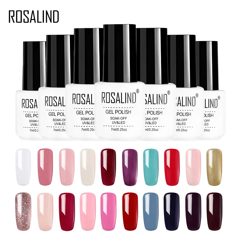 Гель лак ROSALIND 1S для ногтей Классический 30 цветов УФ LED полуперманентные цвета
