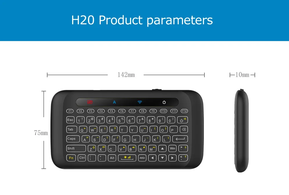 H20 мини беспроводная клавиатура с подсветкой Сенсорная панель Air mouse ИК пульт дистанционного управления для Andorid BOX Smart tv Windows PK H18 Plus