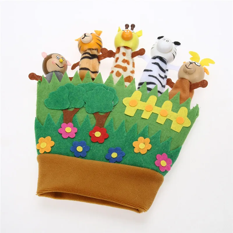 Детские плюшевые игрушки на пальцах животных детские перчатки Обучающие куклы |