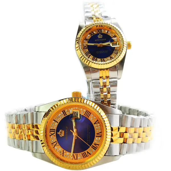 2016 Оригинальные Водонепроницаемые мужские часы REGINALD Date со стразами стальные