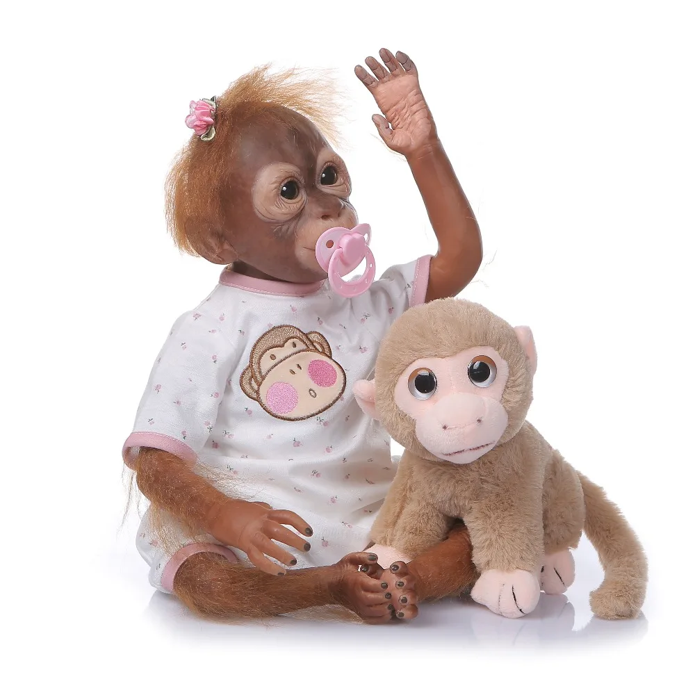 Npkколлекция 52 см ручная работа детальная краска reborn baby Monkey новорожденная Кукла коллекционная Художественная кукла высокого качества