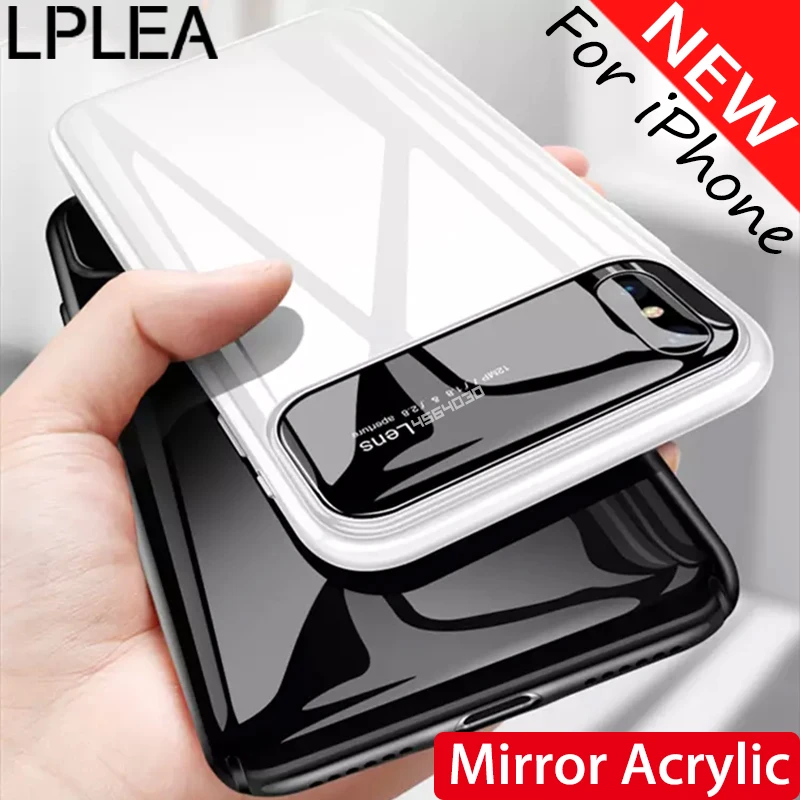 Роскошные Зеркало чехол для телефона apple iphone 7 8 Plus X жесткий защитный 6 6S Полный