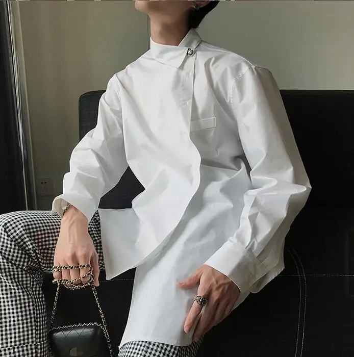 S-6XL! Для мужчин "домашних новые свободные скошены, немнущаяся ткань; дышащая удобная Для Мужчин's и wo Для Мужчин's рубашки для мальчиков