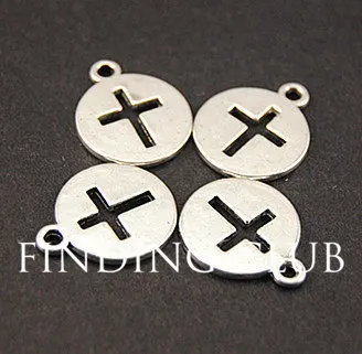 50 шт. подвесные ожерелья с круглым крестом 14x17 мм A793|cross charms|pendant charmscharm necklace |