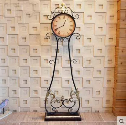 Большие размеры Ретро напольные часы винтажные металлические для гостиной