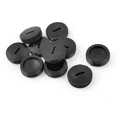 

10 Pcs Black Male Thread 21mm Dia Carbon Brush Holder Caps Covers