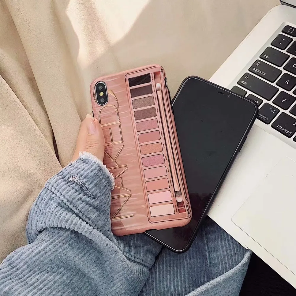 Чехол Marchcover с милым рисунком теней для век розовое золото чехол iPhone 8 7 6S plus мягкий