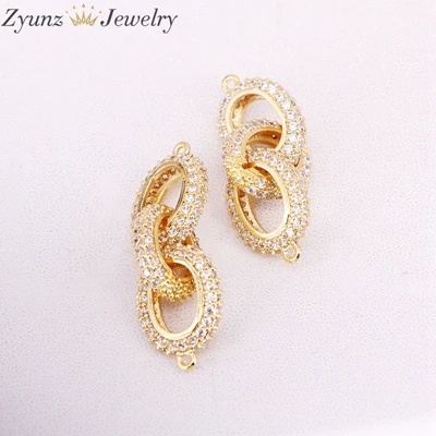 5 шт. ZYZ320-5825 Micro Pave коннектор CZ браслет, звено цепи соединитель браслет, CZ бар соединитель цепи для женщин или мужчин ювелирные изделия - Окраска металла: Gold Connector
