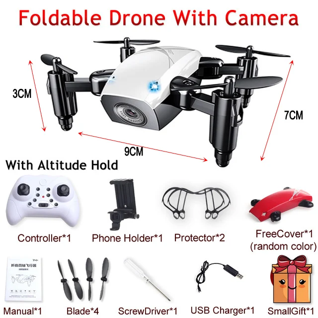 S9 S9W S9HW Складная RC Мини Drone Карманный Дрон Micro Drone вертолет с HD Камера высота Удержание Wi-Fi FPV FSWB - Цвет: White Camera