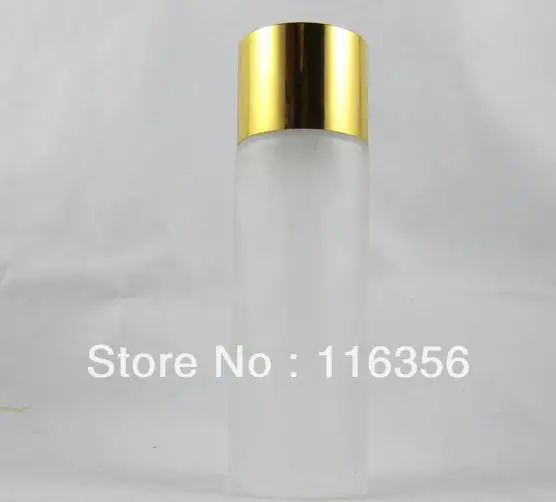 Матовая стеклянная бутылка 100 мл с золотым пресс насосом для лосьона