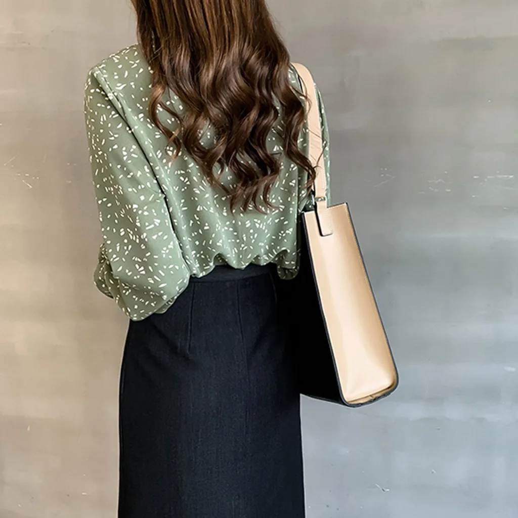 Модная женская шифоновая блузка с расклешенным рукавом и бандажным