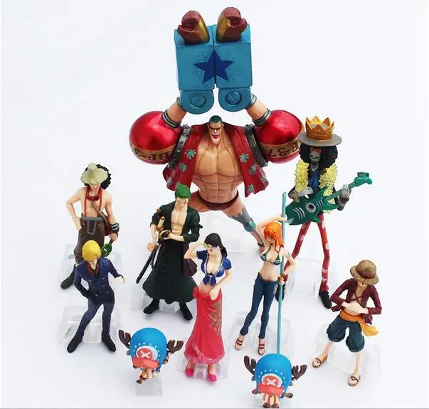 10 шт./лот цельная Обезьяна D. Фигурки героев Luffy Roronoa Zoro Nami Usopp Sanji Tony Chopper Nico Robin из