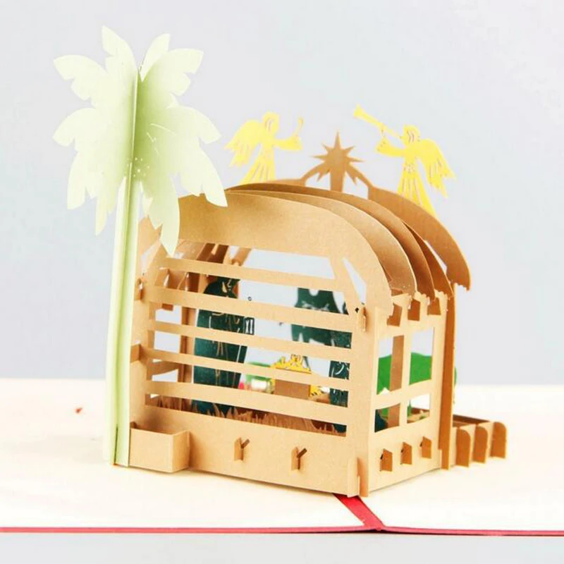 Киригами ручной работы 3D всплывающие дезерты верблюда поздравительная открытка
