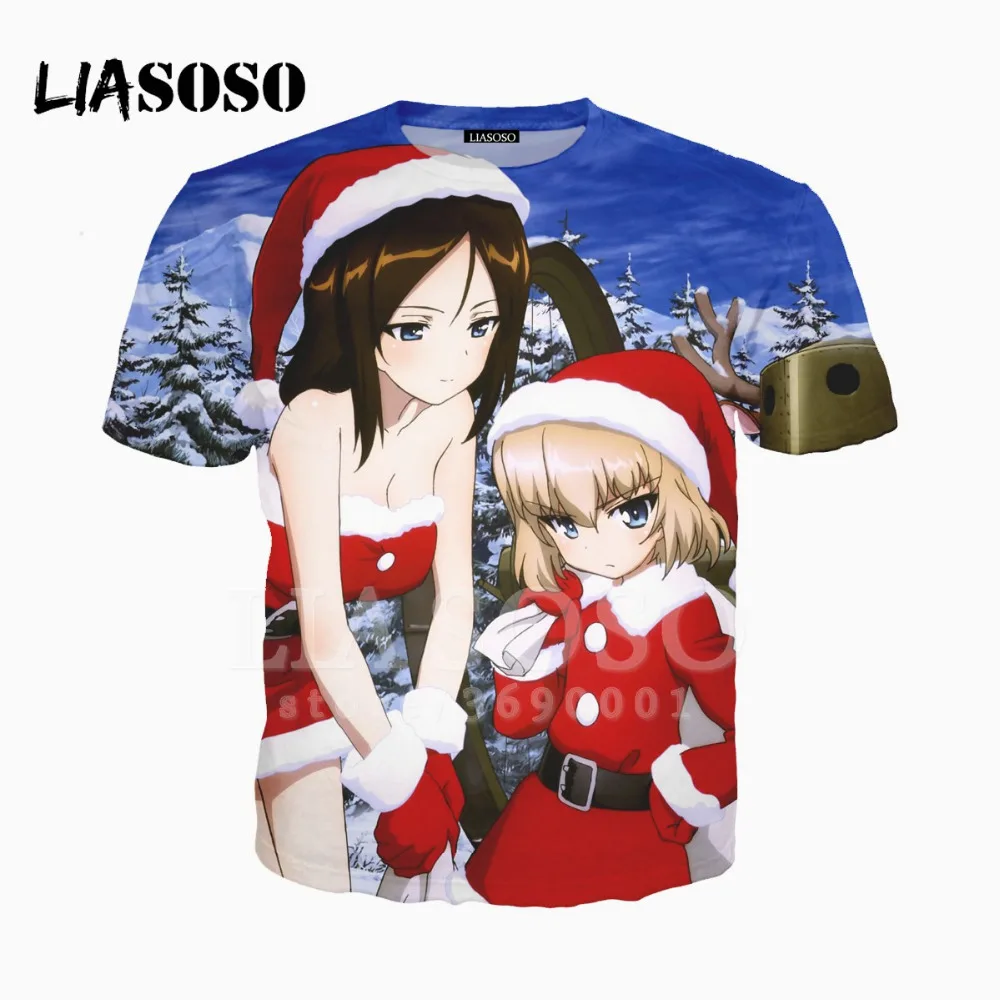 LIASOSO/футболка на бретельках с 3D принтом в стиле аниме унисекс для девочек и PANZER