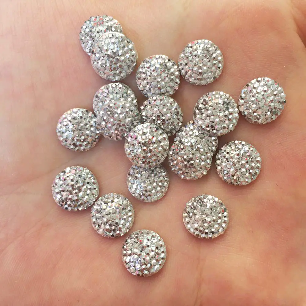 Новинка 100 шт. резиновые круглые стразы 10 мм с плоской задней стороной для