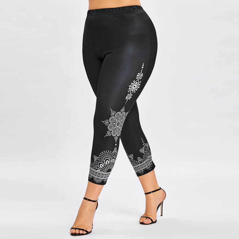 

Fashion Leggins Mujer Plus Size Flower Printed Seamless Leggings Trousers Sport Casual Pants Legging Femme Pantalon Pour Femme