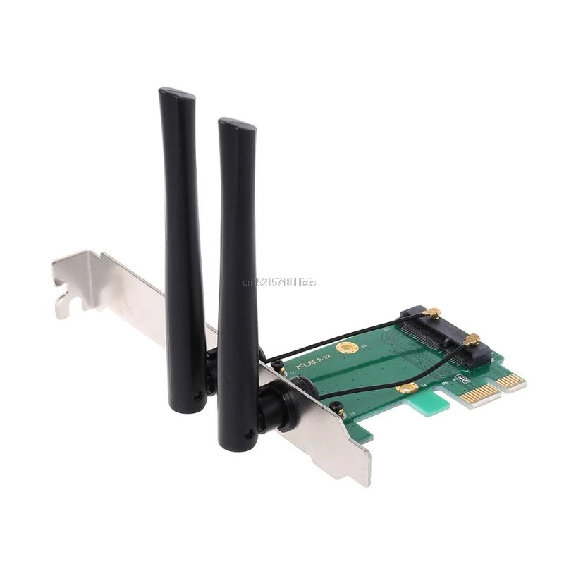 Беспроводная сетевая карта Wi-Fi Mini PCI-E Express к адаптеру 2 антенны Внешний ПК |