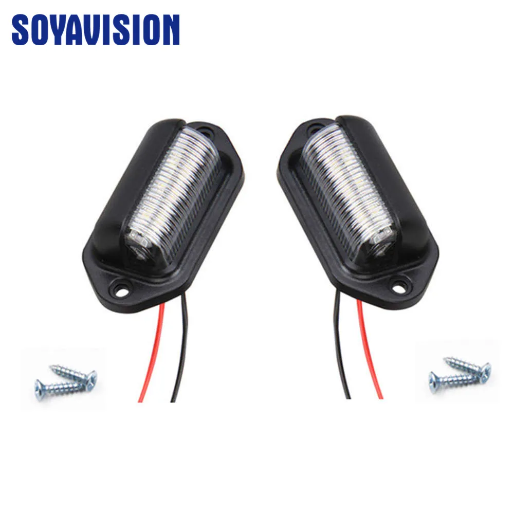12V 6LED Number License Plate Lights White Lamp Truck Trailer Boat Waterproof Pair | Автомобили и мотоциклы