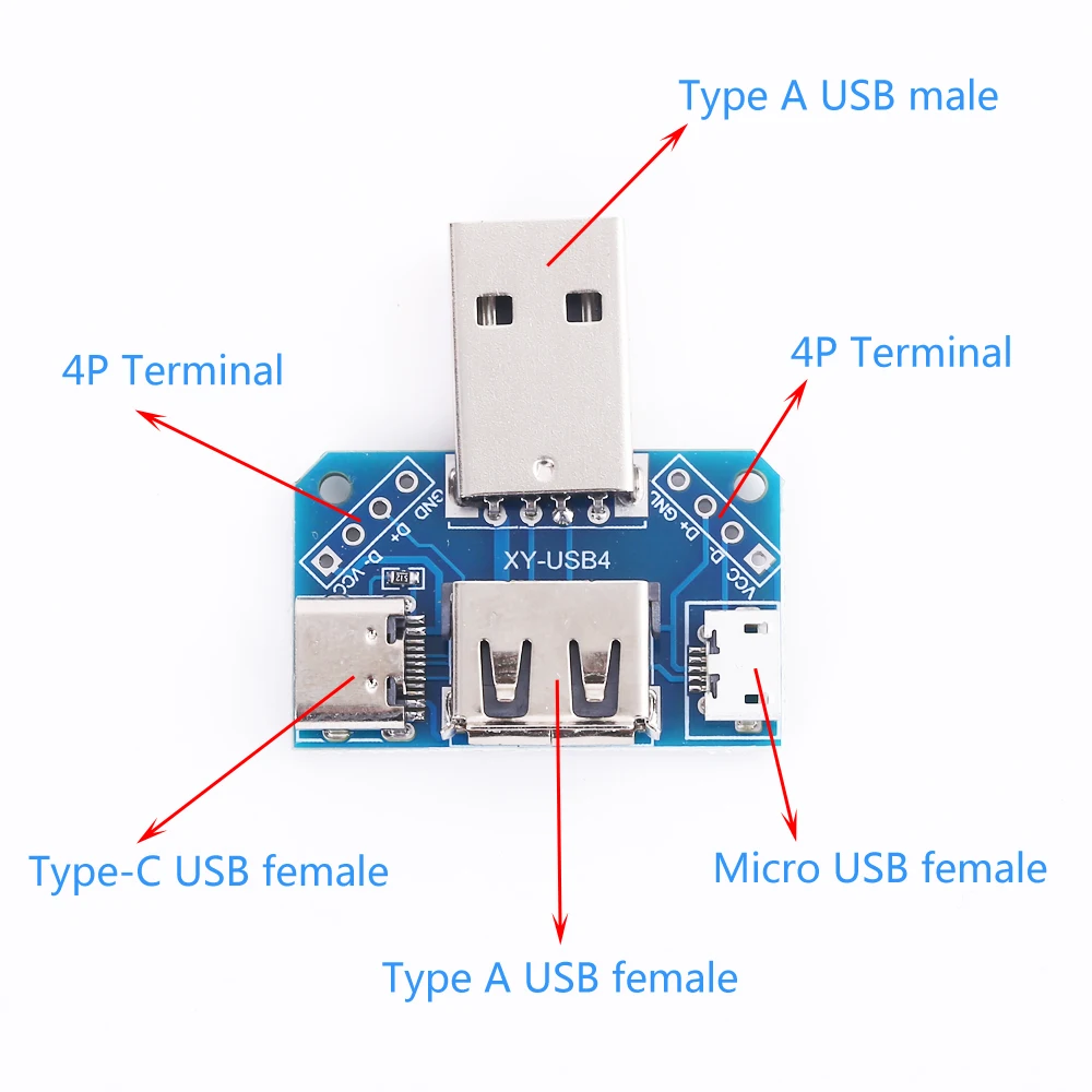 Преобразователь постоянного тока 5 В USB Стандартный преобразователь Мама-папа с