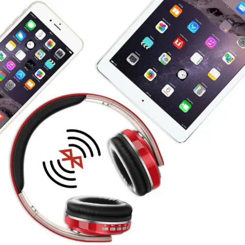 Портативные беспроводные Bluetooth наушники складная гарнитура FM радио Hi-Fi супер бас