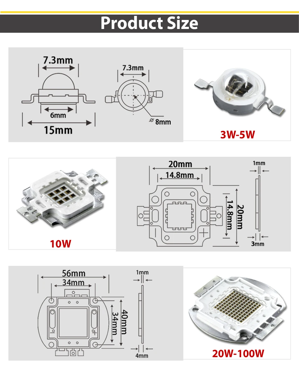 Hontiey IR высокомощный светодиодный светильник 730Nm 850Nm 940Nm 3 Вт 5 Вт 10 Вт 20 Вт 30 Вт 50 Вт 100 Вт